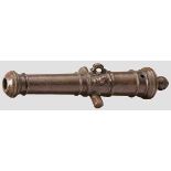 Rohr einer Modellkanone, deutsch um 1700 Fein gearbeitete Miniatur eines barocken Geschützrohres aus