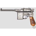 Reihenfeuerpistole Mauser C 96 Mod. 1932 ("Mod. 712"), mit Kasten und Belederung Kal. 7,63 mm, Nr.