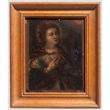Portrait der heiligen Agatha von Catania, 17./18. Jhdt. Darstellung mit Schale und darin ihren
