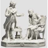 Napoleon und Goethe, Porzellanmanufaktur Scheibe-Alsbach, 20.Jhdt. Weißes, glasiertes Porzellan,