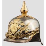 Helm für Mannschaften der Gardereiter, Francozeit Neusilberglocke mit teils vergoldeten