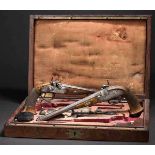Ein Paar Perkussionspistolen im Kasten, Johann Contriner, Wien um 1830 Gezogene Oktogonläufe im