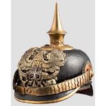 Helm für einen Reserveoffizier im 2. Nassauischen Infanterie-Regiment Nr. 88 Schwarz lackierte