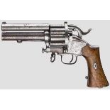 Revolver Le Mat, Belgien Kal. 12mmLeMat / 20 GA, Nr. 175. Nummerngleich. Blanker, fünffach gezogener