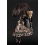 Raupenhelm für Reiter der Nationalgarde, Modell 1814 - 1820 Zweiteilige, schwarz lackierte