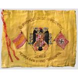 Panzerabteilung "Imker" - Fahne für Feldwebel Spranger 1938 Mehrlagiges Seidentuch, farbig und mit