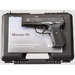 Mauser M 2, im Koffer Kal. .45 ACP, Nr. MC 005093. Blanker Lauf, Länge 90 mm. Neunschüssig. Deutsche