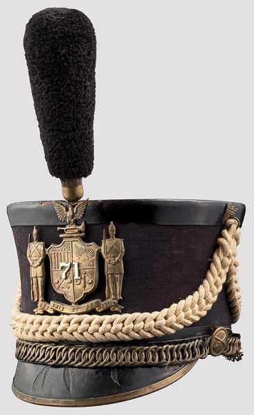 Tschako für Mannschaften des 71st New York State Militia Regiment Mit schwarzem Tuch bezogener