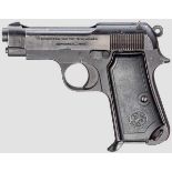 Beretta Mod. 35 Kal. 7,65 mm, Nr. 574945. Nummerngleich. Blanker Lauf. Achtschüssig.