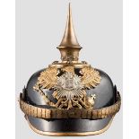 Helm für Offiziere des Oldenburgischen Infanterie-Regiments Nr. 91 Lackierter Filzkorpus mit