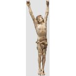 Christuskorpus aus Elfenbein, flämisch, 18. Jhdt. Einteilig geschnitzter Korpus mit angesetzten