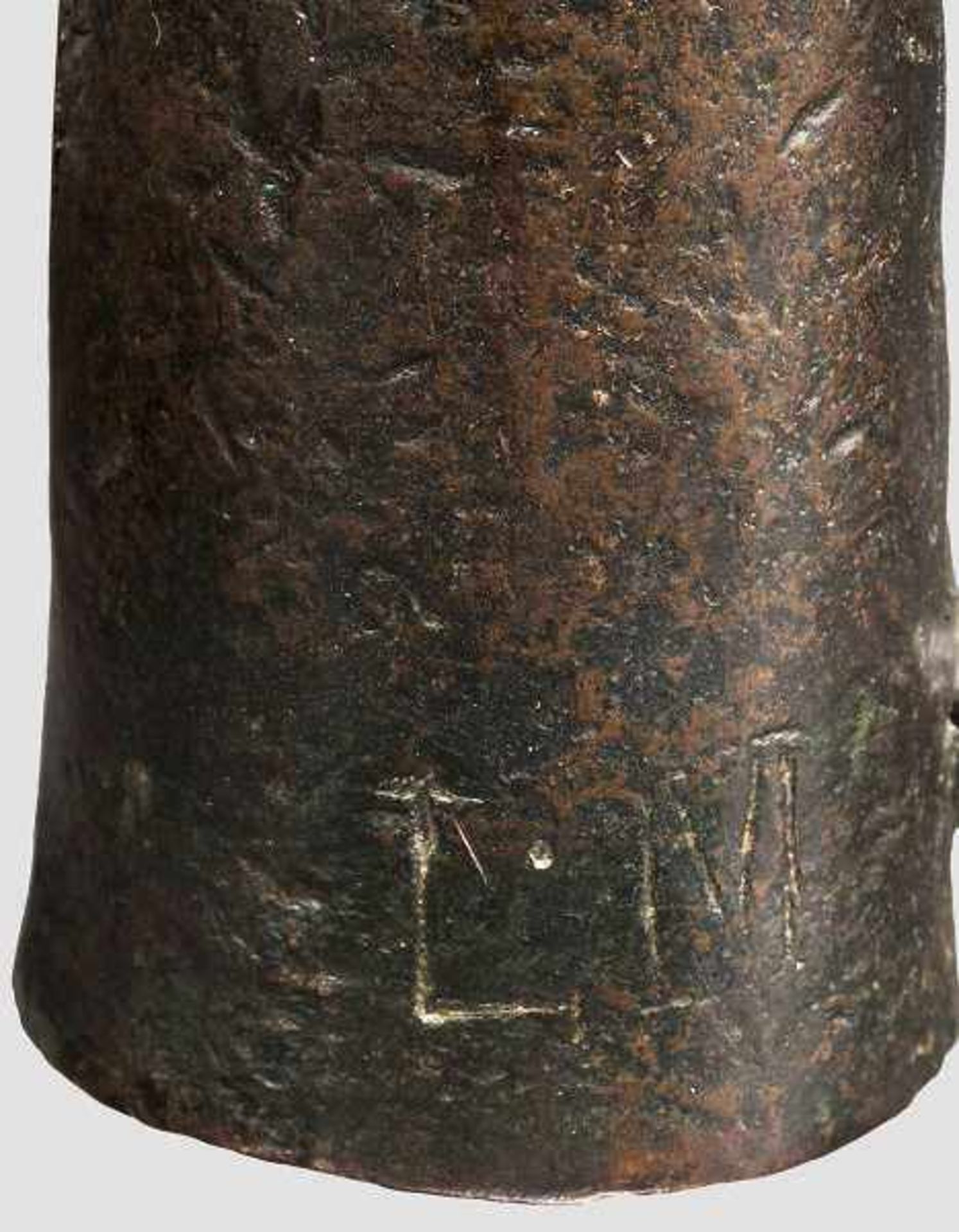 Kammerstück eines Hinterlader-Geschützes, deutsch, 1. Hälfte 16. Jhdt. Bronze mit dunkler - Bild 2 aus 2