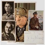 Gen.Oberst Eduard Dietl, Gen.Oberst Franz Halder und Oberst Hans-Ulrich Rudel - signierte Fotos