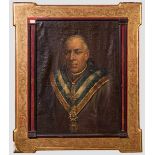 Portrait eines hohen spanischen kirchlichen Würdenträgers des 19. Jhdts. Öl auf Leinwand, mit Holz