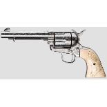 Gravierter Colt 1873 Single Action Army, sog. "Peacemaker" Kaliber .45, Nummer 149768. 5 1/4"-Lauf