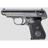 Sauer & Sohn Mod. 38, mit Tasche Kal. 7,65 mm, Nr. 329923. Nummerngleich. Blanker Lauf.