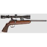 Scheibenpistole Voere, mit ZF Bushmaster Kal. .22 l.r., Nr. 779005. Blanker Lauf, Länge 280 mm.