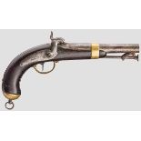 Marinepistole M 1837, Chatellerault An der Pulverkammer seitlich kantiger, dann runder Lauf, die