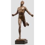 Prof. Theodor Linz (1886 - 1979) - siegreicher Läufer Bronze, patiniert, an der Plinthe die