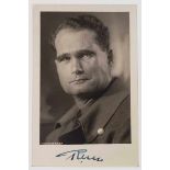 Rudolf Heß - signiertes Fotoportrait Heß in Parteiuniform, eigenhändige Unterschrift in dicker Tinte