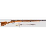 Werder-Gewehr M 1869 aptiert, mit SG 1869 Kal. 11,15 x 60 R M71, Nr. 11074. Blanker Lauf. Visier