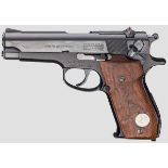 Smith & Wesson Mod. 39-2, "1st Generation DA 9 mm" Kal. 9 mm Luger, Nr. A140081. Blanker Lauf, Länge