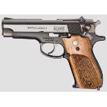 Smith & Wesson Mod. 39-2, "1st Generation DA 9 mm" Kal. 9 mm Luger, Nr. A593112. Blanker Lauf, Länge