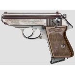 Walther PPK, Ulm Kal. 7,65 mm, Nr. 224130. Nummerngleich. Blanker Lauf. Siebenschüssig. Dt.