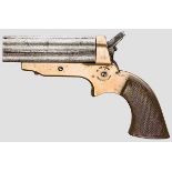 Sharps 4-Shot Pepperbox Pistol, Mod. 2 Kal. .30 RF, Nr. 22038. Nummerngleich. Gezogenes, mattes