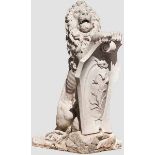 Löwenskulptur aus Marmor, deutsch um 1900 Einteilig gearbeitete Skulptur aus hochwertigem weißen