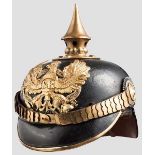 Helm für einen Unteroffizier im 2. Nassauischen Infanterie-Regiment Nr. 88 Schwarz lackierte