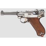 Parabellum Mod. 1908, Commercial Kal. 9 mm Luger, Nr. 49862. Nummerngleich. Blanker Lauf.