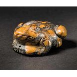 A Turquoise Figure of Toad, Han Dynasty 漢代綠松石蟾蜍 Width 3.6 cm, height 4.8 cm. 寬 3.6 cm, 高 4.8 cm.