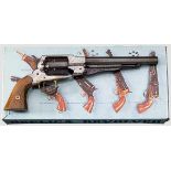 Remington New Model Army, Euroarms, im Karton Kal. .44 Perk., Nr. 031845. Blanker Oktogonlauf, Länge