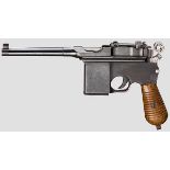 Taku Naval Dockyard C 96 Flatside Kal. 9 mm Luger, Nr. 80373. Blanker Lauf, Länge 140 mm.