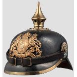 Helm M 1896 für Mannschaften/Unteroffiziere der Infanterie Kammerstück, die schwarz lackierte