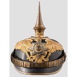 Helm für Offiziere der Garde-Regimenter zu Fuß oder der Garde-Grenadiere um 1910 Schwarz lackierte