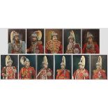 Elf Portraits verschiedener, nepalesischer Maharadschas, 1. Hälfte 20. Jhdt. Großformatige,