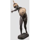 Otto Schmidt-Hofer (1873 - 1925), Amazone, um 1910 Patinierte Bronzefigur einer kampfbereiten