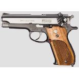 Smith & Wesson Mod 39, "1st Generation DA 9 mm" Kal. 9 mm Luger, Nr. 39975. Blanker Lauf, Länge