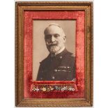 Admiral und Marineminister Camillo Corsi (1860 - 1921) - Großfoto mit Ordensminiaturen-Kette, Foto