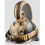 Helm M 1905 für Fähnriche und Wachtmeister der Dragoner Schwarz lackierter Weißmetall-Korpus mit