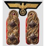General der Infanterie Eugen Ott (1890 - 1966) - ein Paar Schulterstücke Zum Aufschlaufen, das