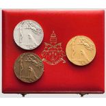 Papst Paul VI. - Medaille 1965 zur 4. Session des 2. Ökumenischen Konzils 1965 in Gold, Silber und