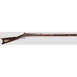 Bockbüchsflinte, sog. "Plain Rifle", USA um 1850 Laufbündel aus einem schweren, gezogenen(?)