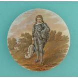 The Blue Boy (174) (pot lid, pot lids, potlid, potlids, prattware)