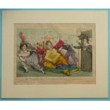 1820 George IV: an amusing original hand coloured engraving entitled ‘The Unexpected Visit or More