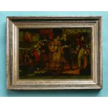 1820: Queen Caroline: a glass picture depicting the landing at Dover, reframed, 337 x 436mm