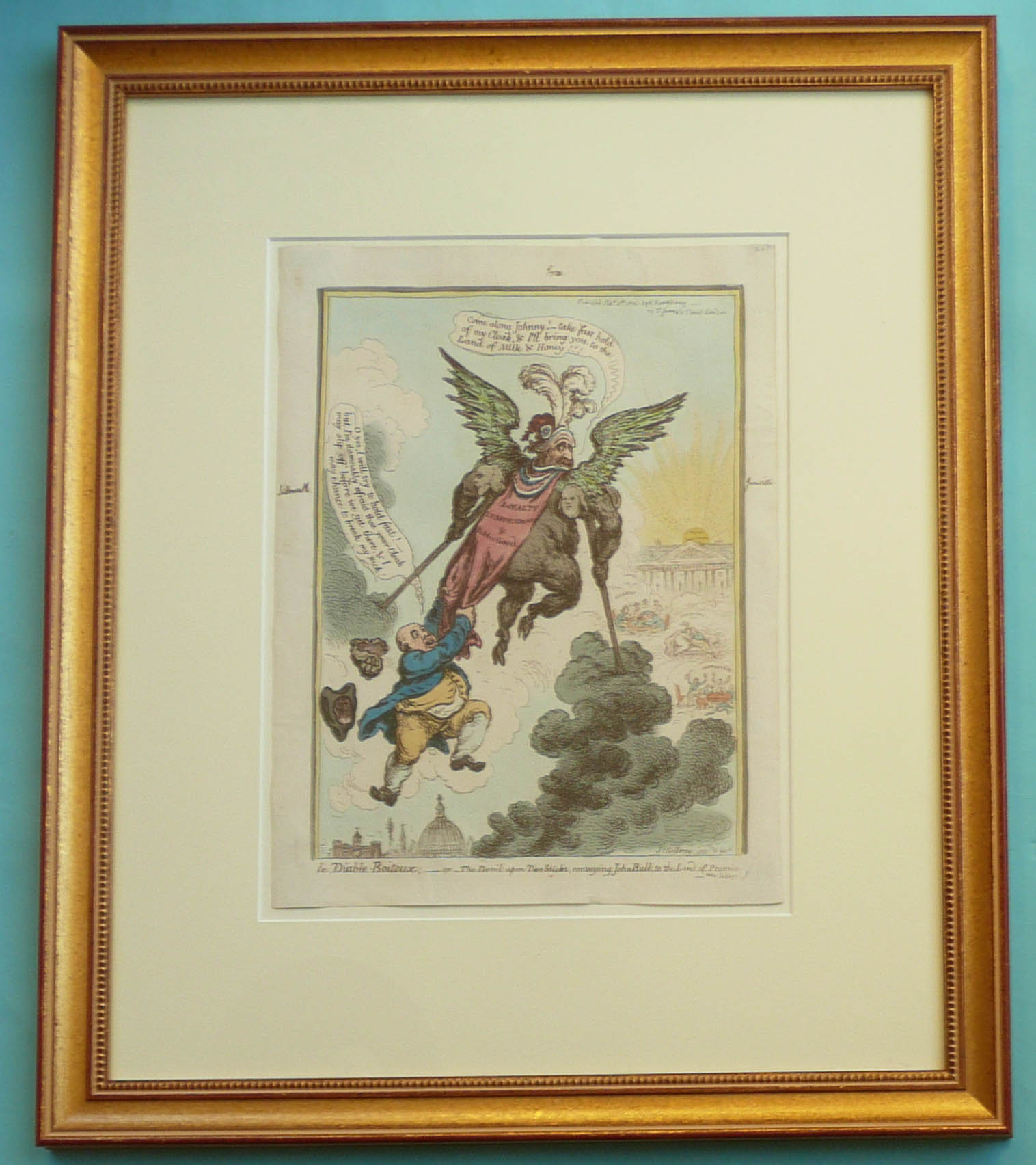 1806 Parliament: a splendid original hand coloured engraving by Gillray entitled ‘Le Diable Boiteux’ - Image 2 of 2