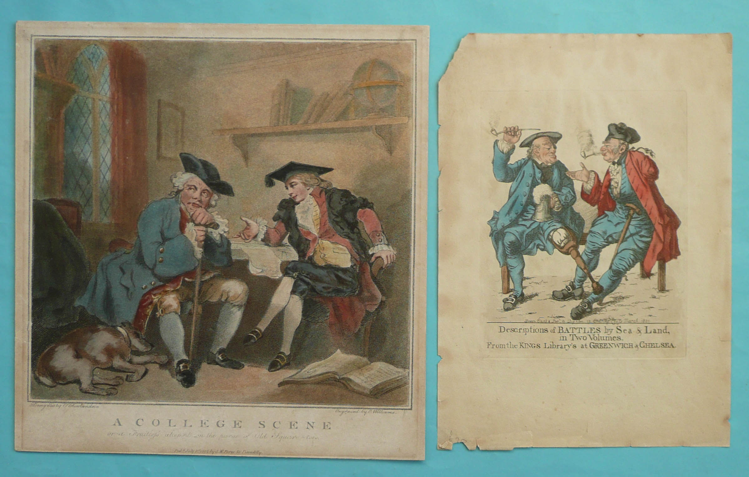 An original hand coloured engraving by H. Bunbury entitled ‘Anglers of 1611’, 198 x 257mm, two by - Image 2 of 4